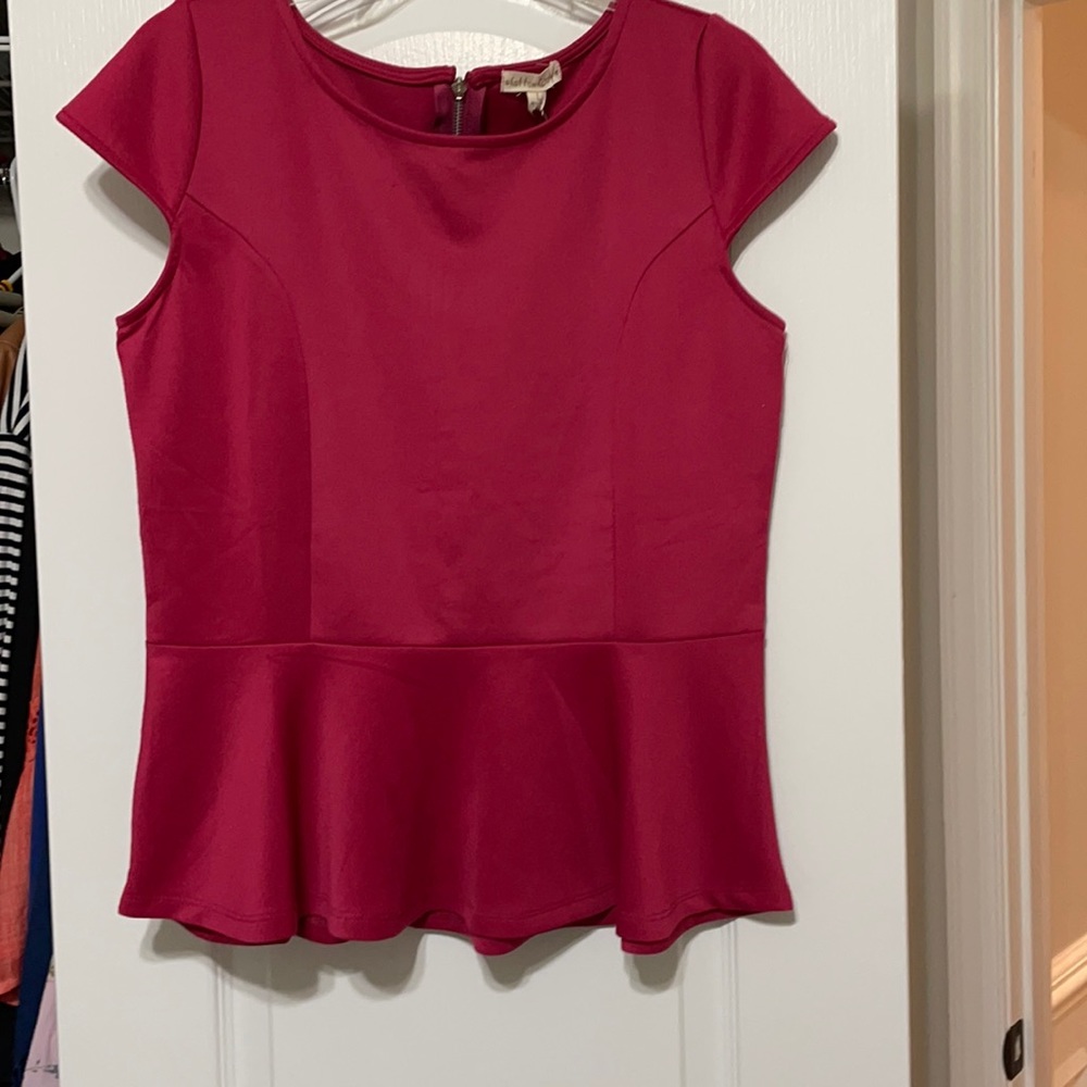 Cute reddish pink peplum top